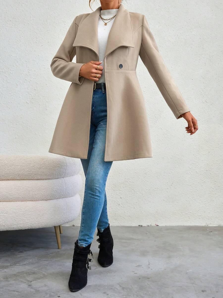Lightweight Knitted Blend Jacket With Cinched Waist Casual