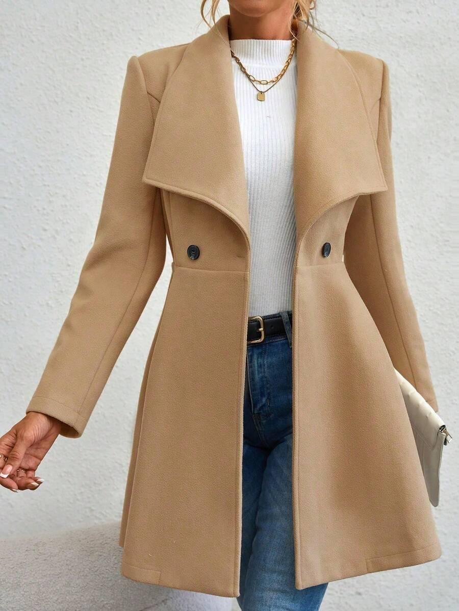 Lightweight Knitted Blend Jacket With Cinched Waist Casual
