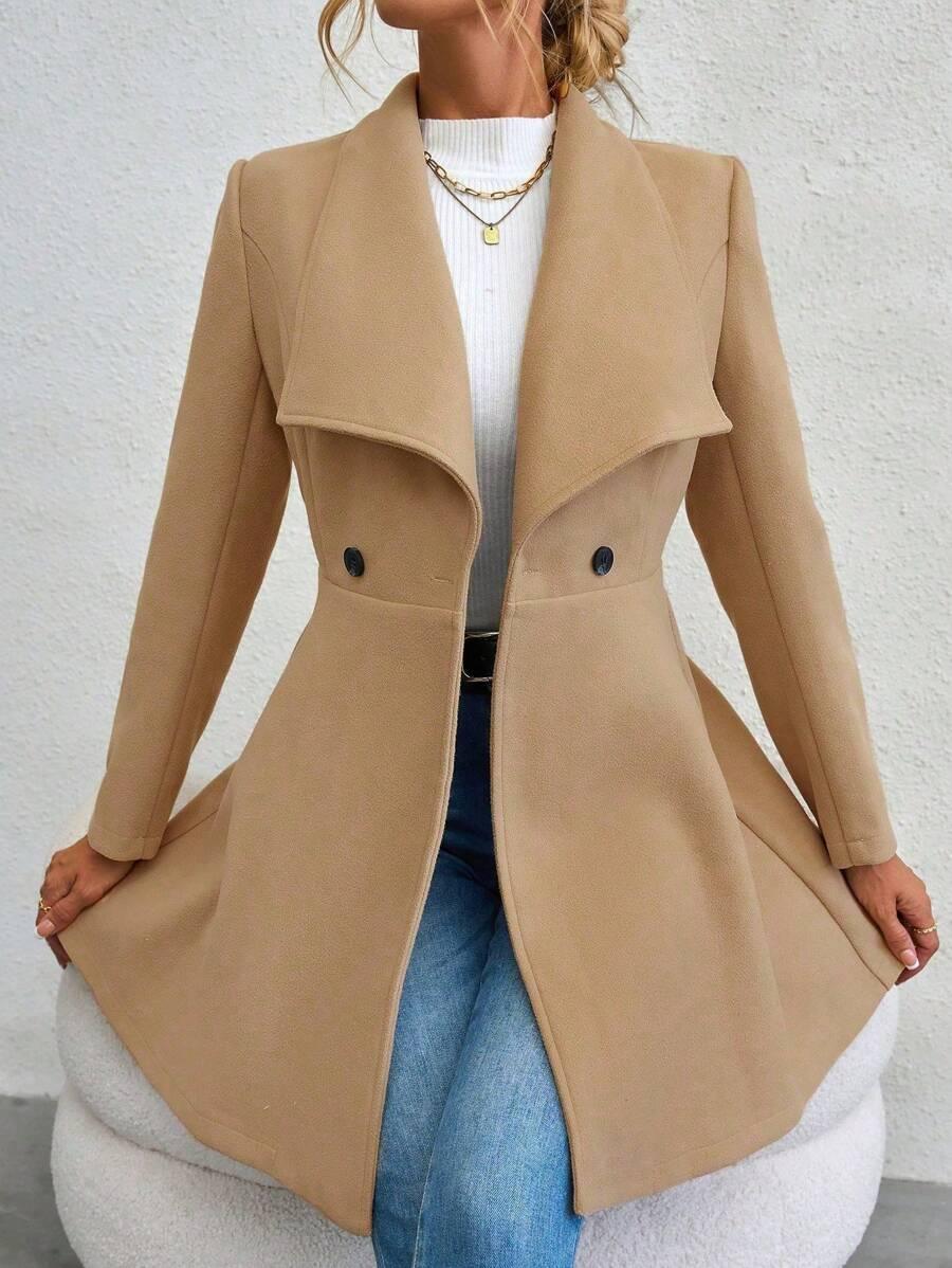Lightweight Knitted Blend Jacket With Cinched Waist Casual