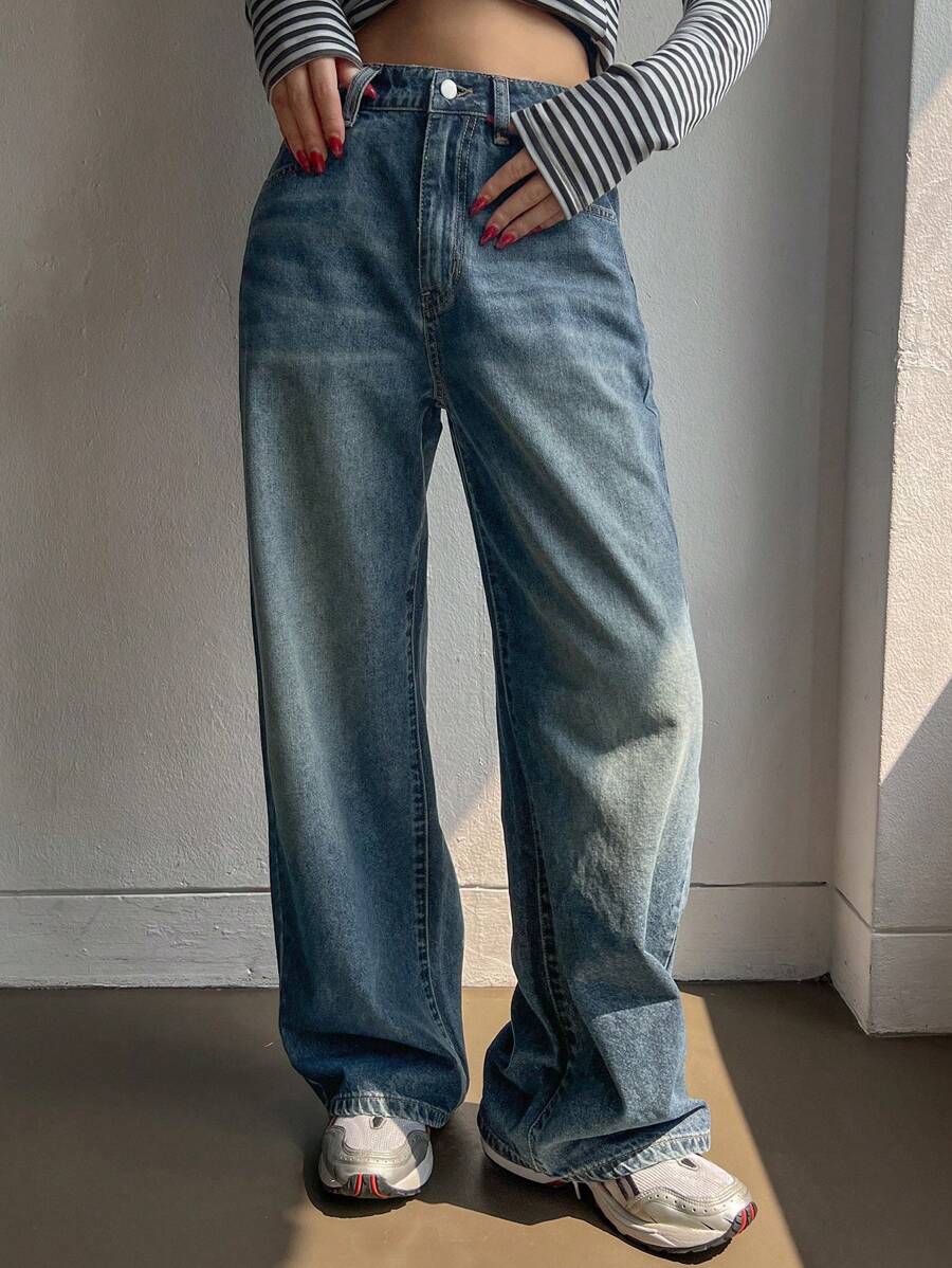 Low Waist Straight Jeans