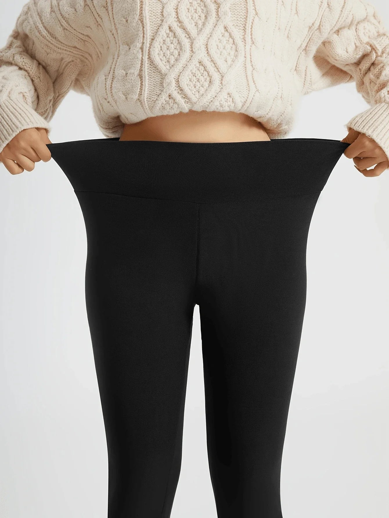Cozy Knit High Waist Leggings For Running And Workouts