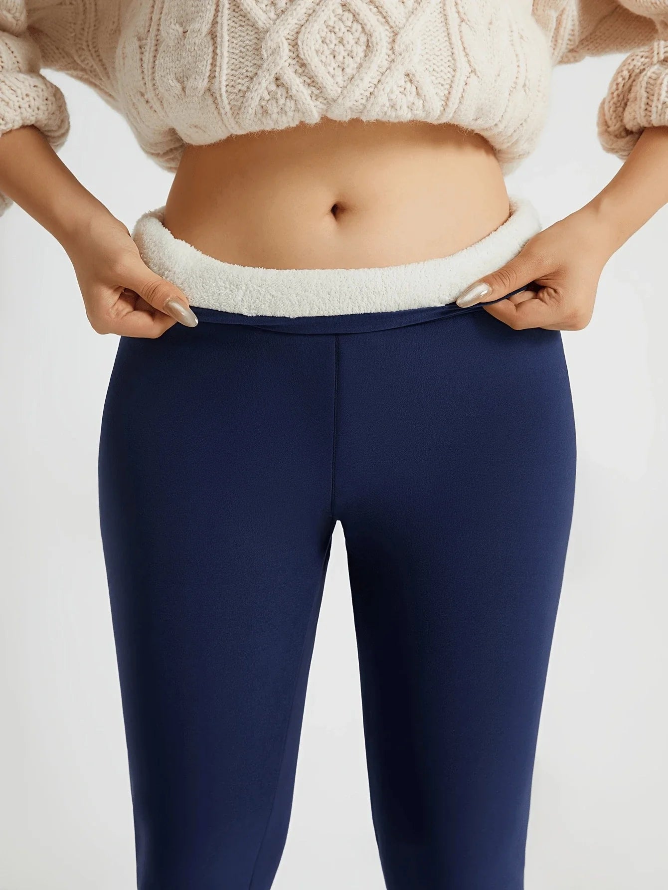 Cozy Knit High Waist Leggings For Running And Workouts