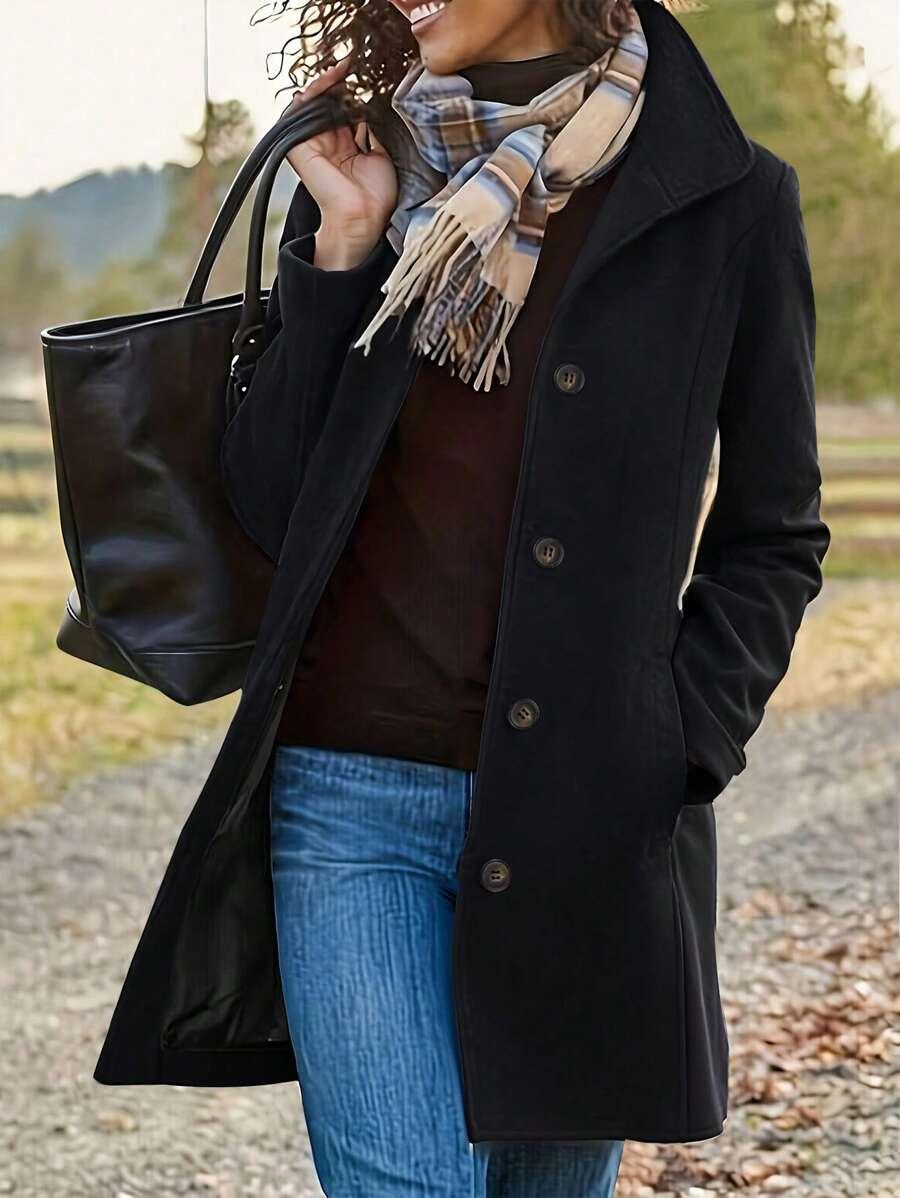 Casual Long Sleeve Belted Jacket For Daily Wear All Season
