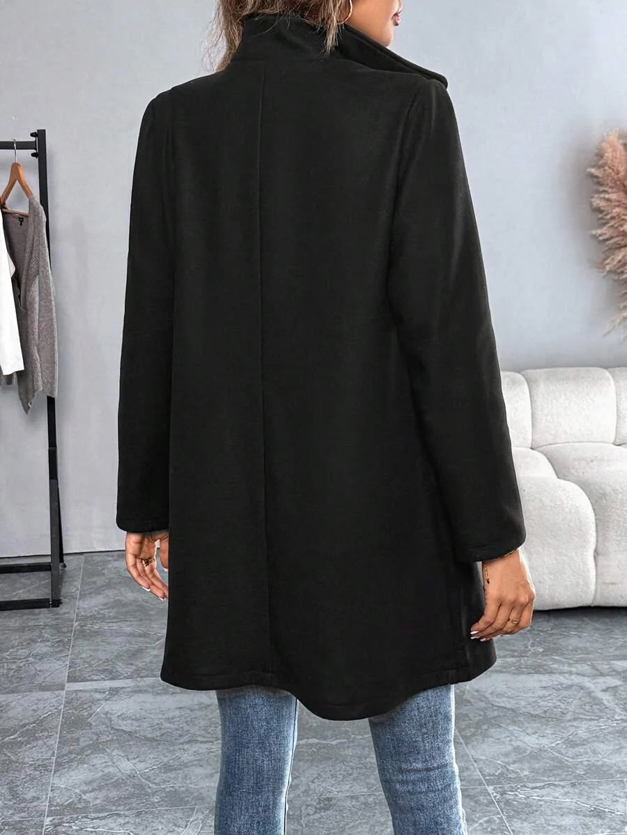Casual Long Sleeve Belted Jacket For Daily Wear All Season