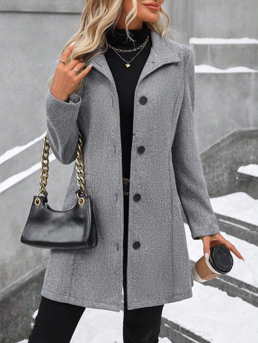 Casual Long Sleeve Belted Jacket For Daily Wear All Season