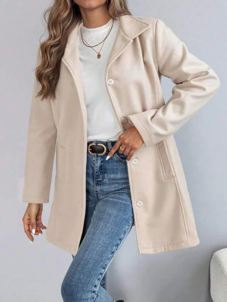 Casual Long Sleeve Belted Jacket For Daily Wear All Season