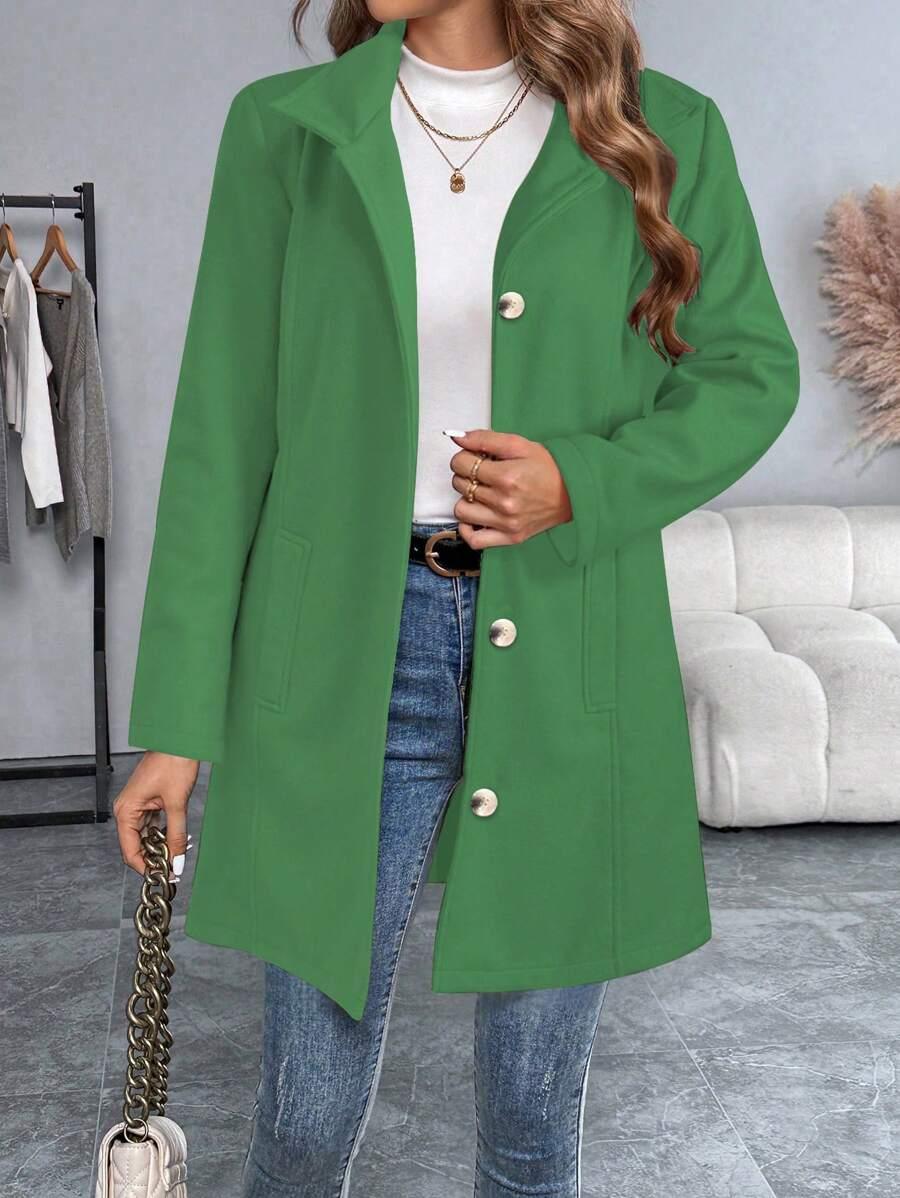 Casual Long Sleeve Belted Jacket For Daily Wear All Season