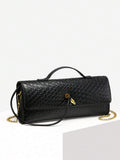 Woven Texture Kisslock Clutch Evening Bag