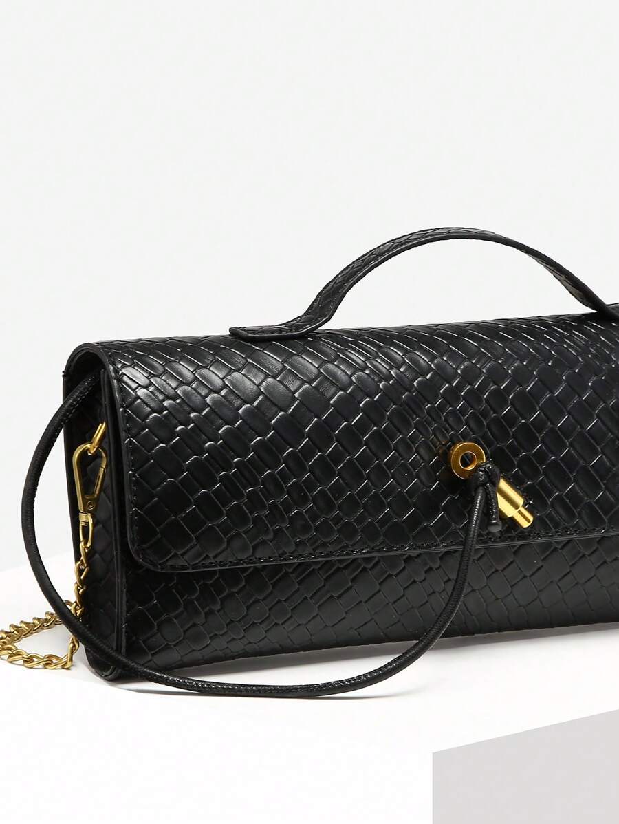 Woven Texture Kisslock Clutch Evening Bag