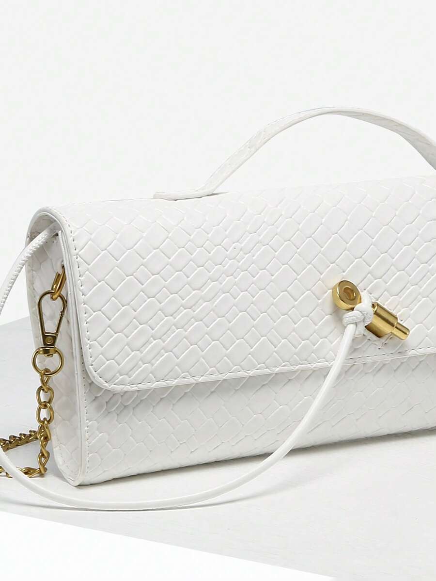 Woven Texture Kisslock Clutch Evening Bag