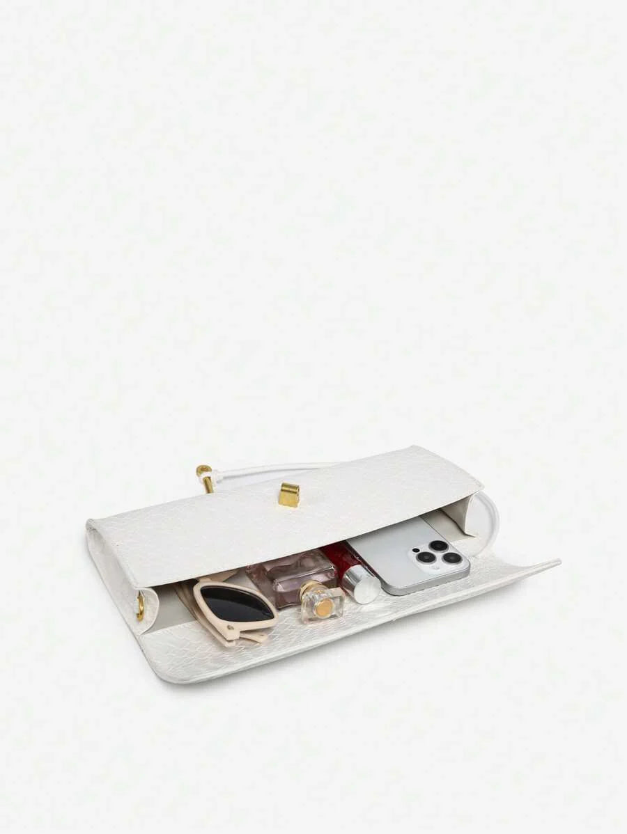 Woven Texture Kisslock Clutch Evening Bag