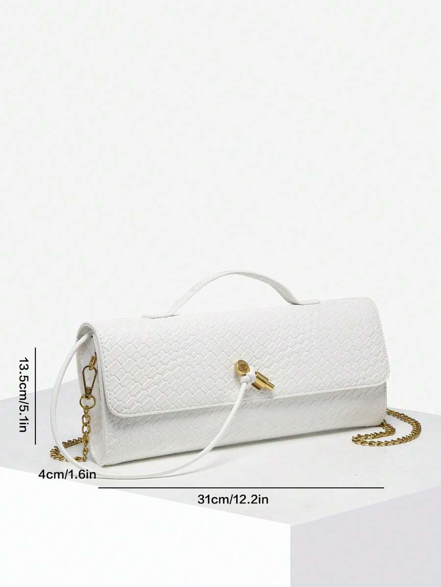 Woven Texture Kisslock Clutch Evening Bag