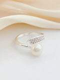 Multicolor Pearl Ring With Crystals For Daily Elegance
