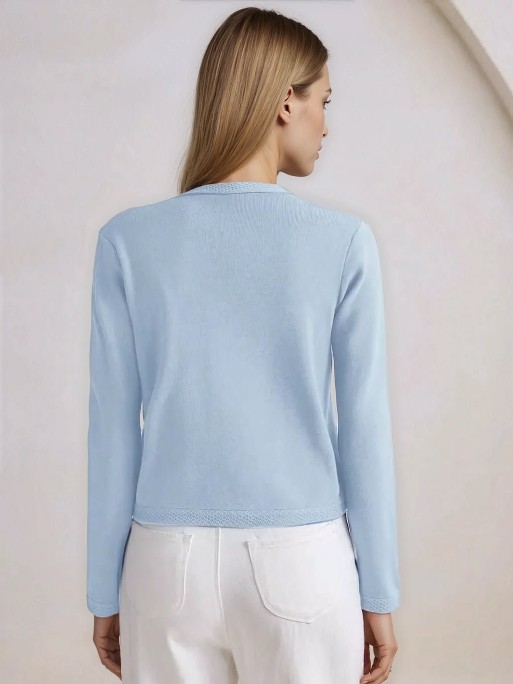 Knit Cardigan With Button Front For Workwear Comfort