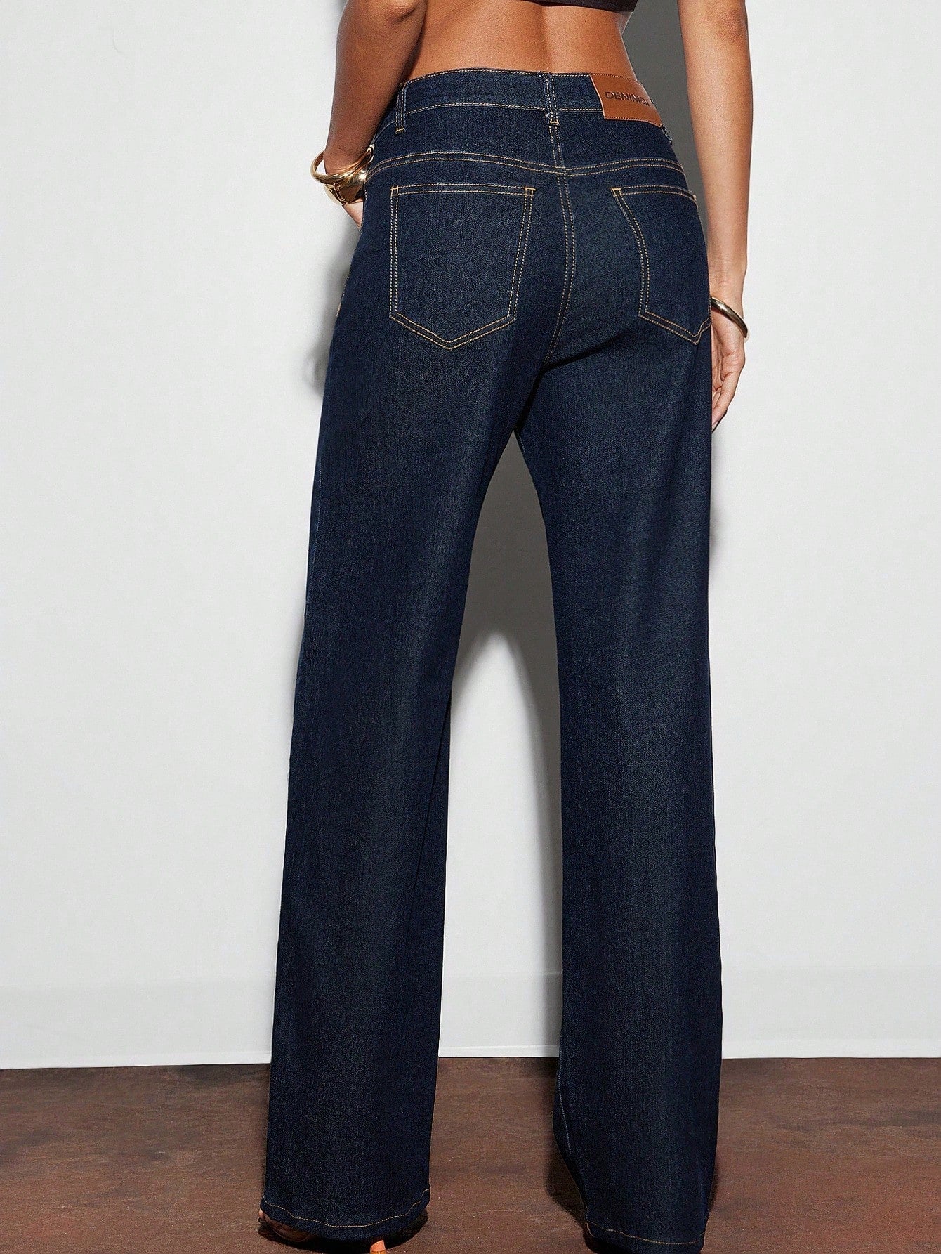 Straight Leg Dark Wash Denim Pants