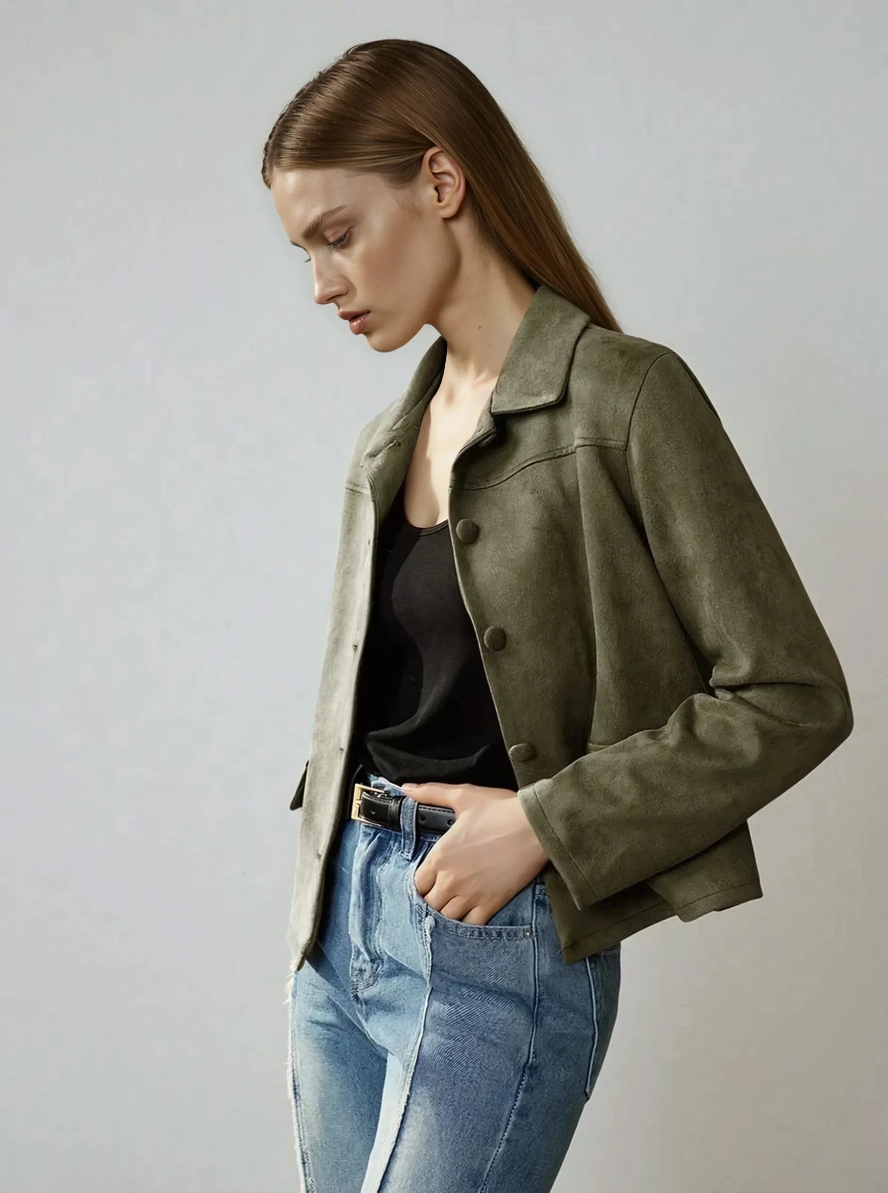 Blazer With Vintage Coin Design For Minimalist Officewear