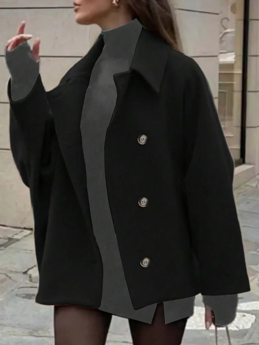 Elegant Wool Coat With Pocket Front Button Timeless Style