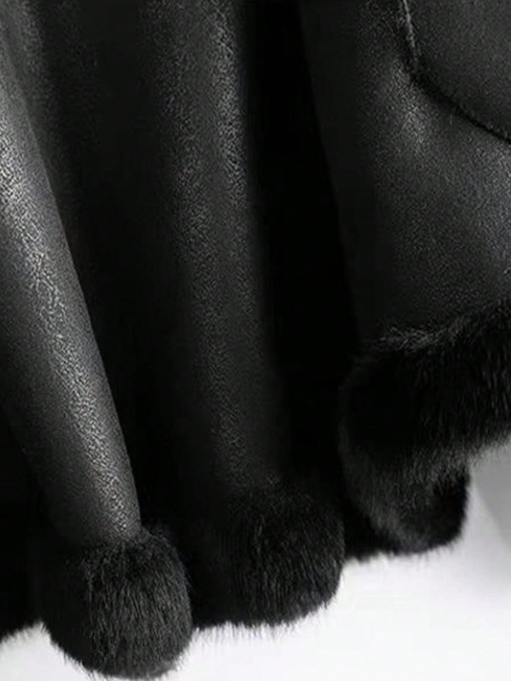 Elegant Black Faux Fur Coat For Women Stand Collar Long Sleeve Regular Fit Winter Wardrobe Essential