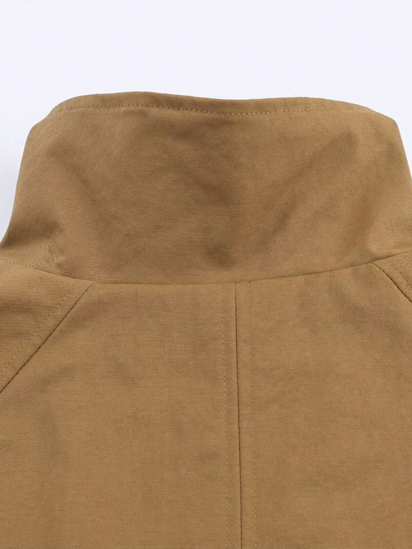 Geometric Reversible Trench Coat With Funnel Neck Casual Long Sleeve Spring And Autumn