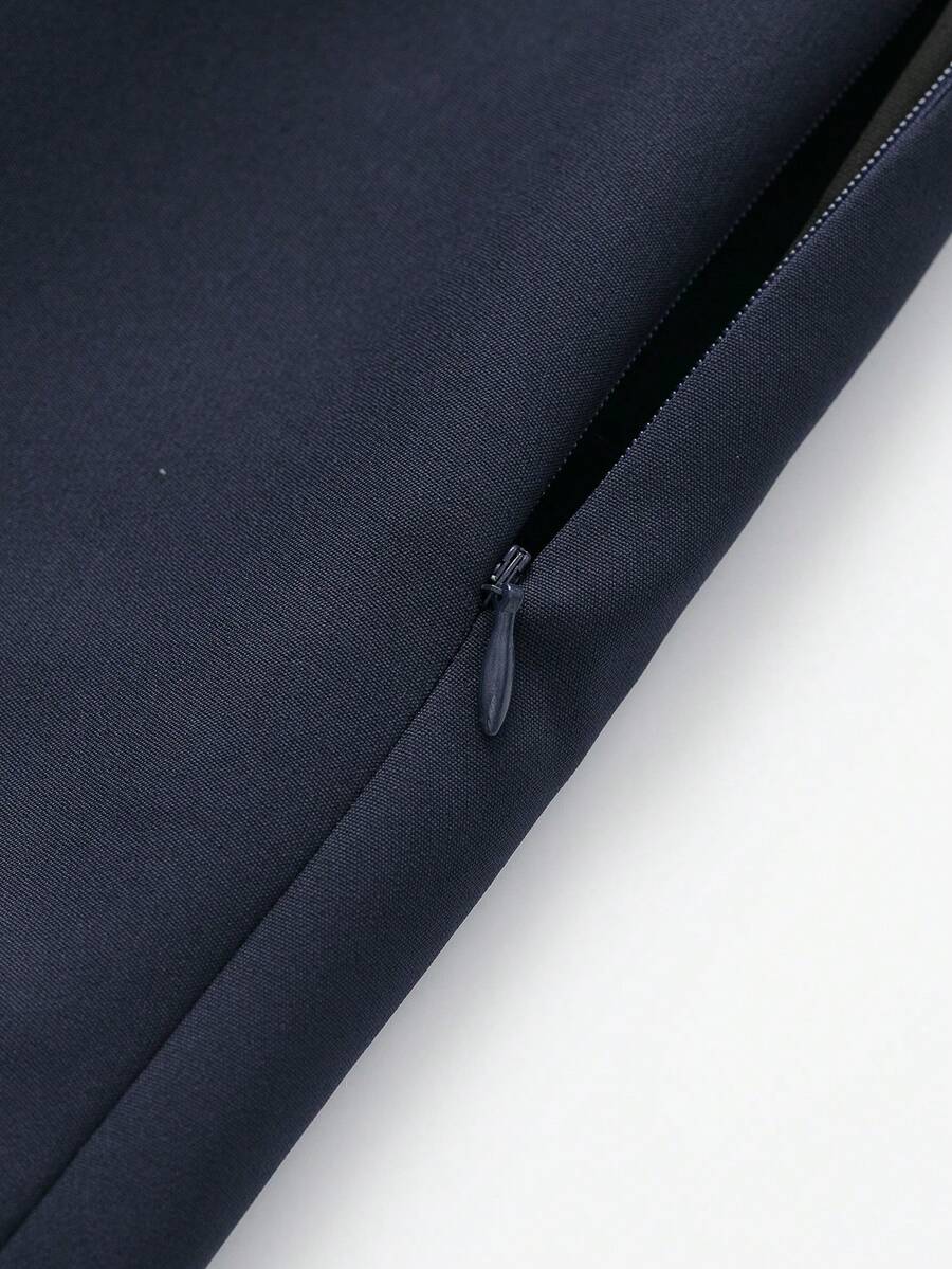 Zipper Waist Belted Midi Skort