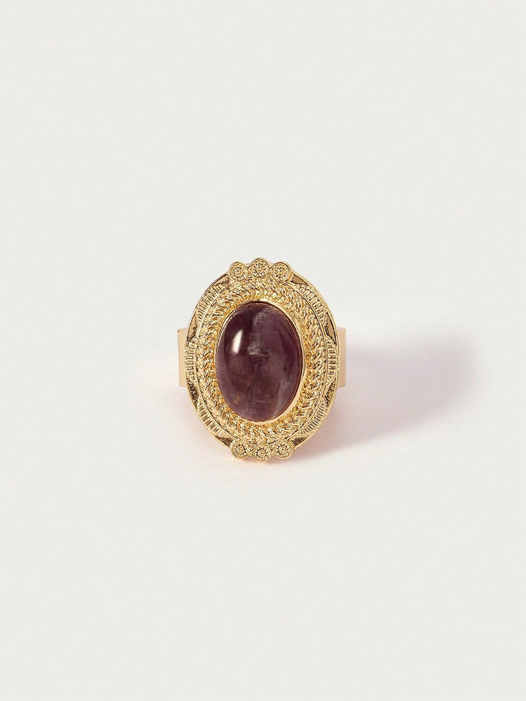 Vintage Gold Gemstone Single Ring For Women Casual Everyday Wear Old Money Charm Jewelry