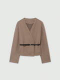 Soft Belted Vneck Wrap Jacket