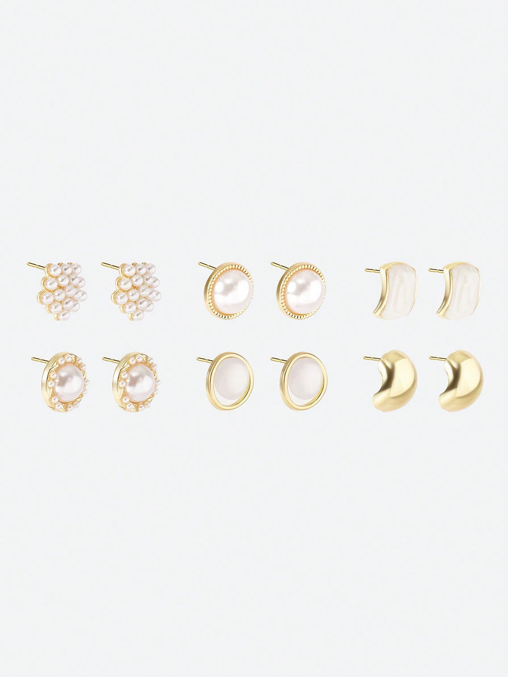 Pearl Cat Eye Rhinestone Earrings Set