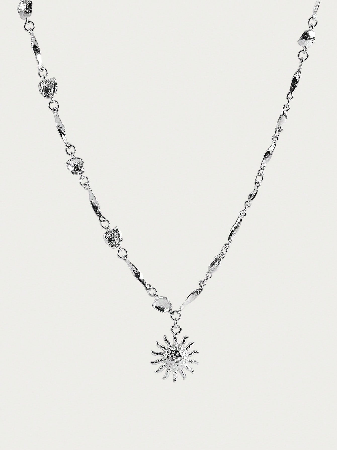 Gilded Sunflower Geometry Necklace
