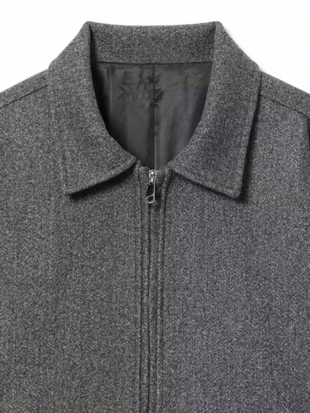 Autumn Minimalist Wool Blend Zip Lapel Jacket