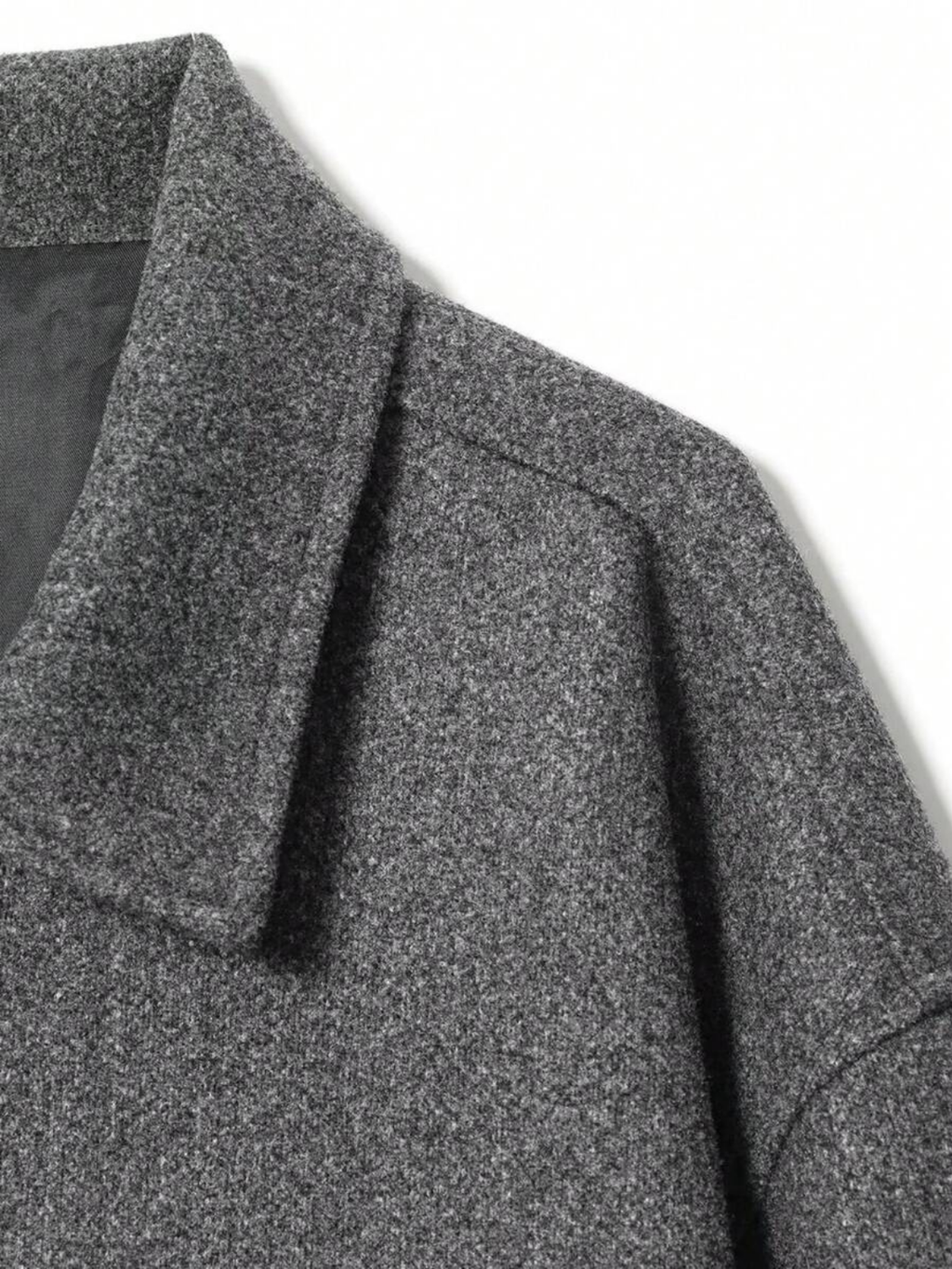 Autumn Minimalist Wool Blend Zip Lapel Jacket