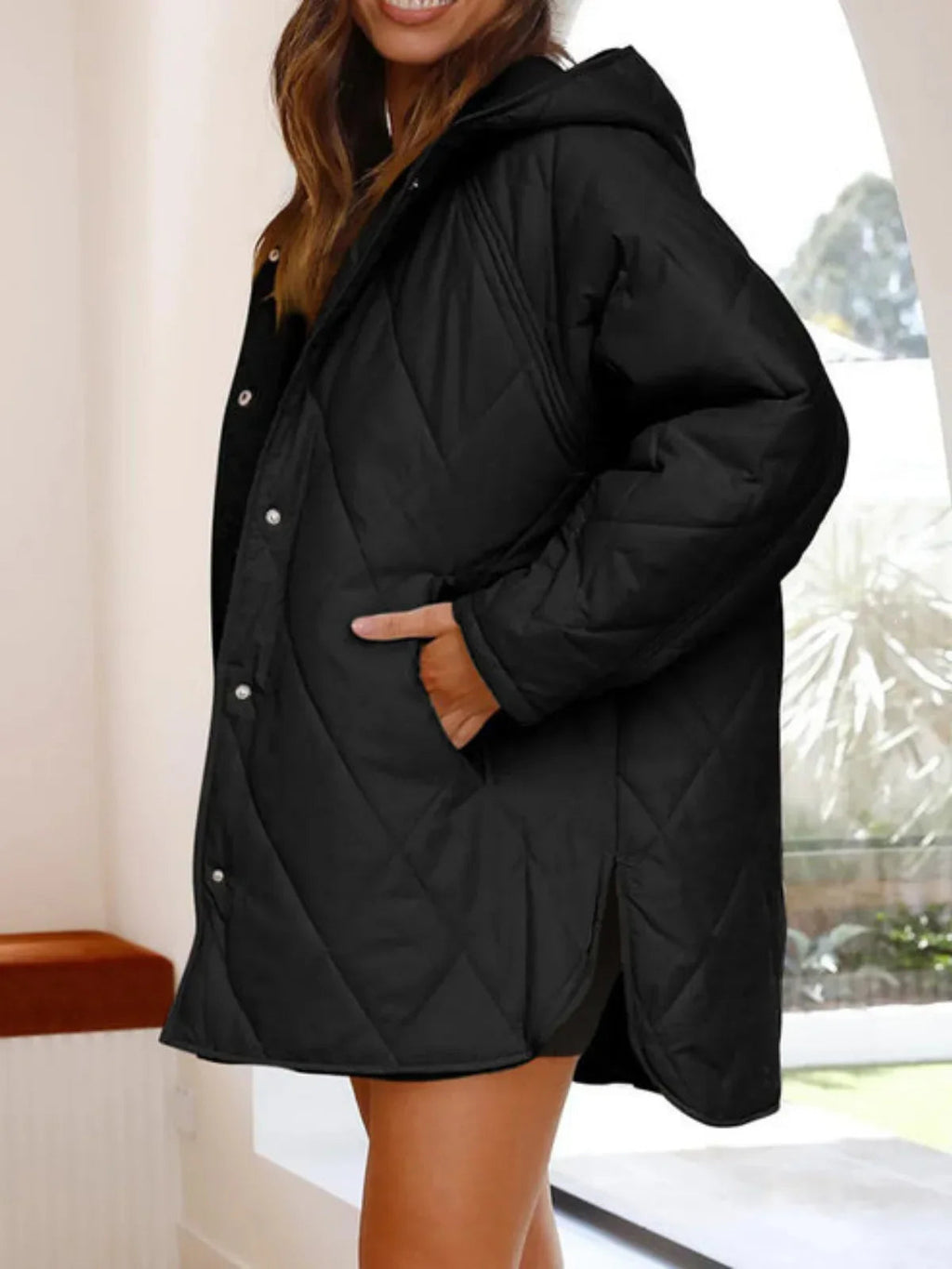 Relaxed Oversized Quilted Coat