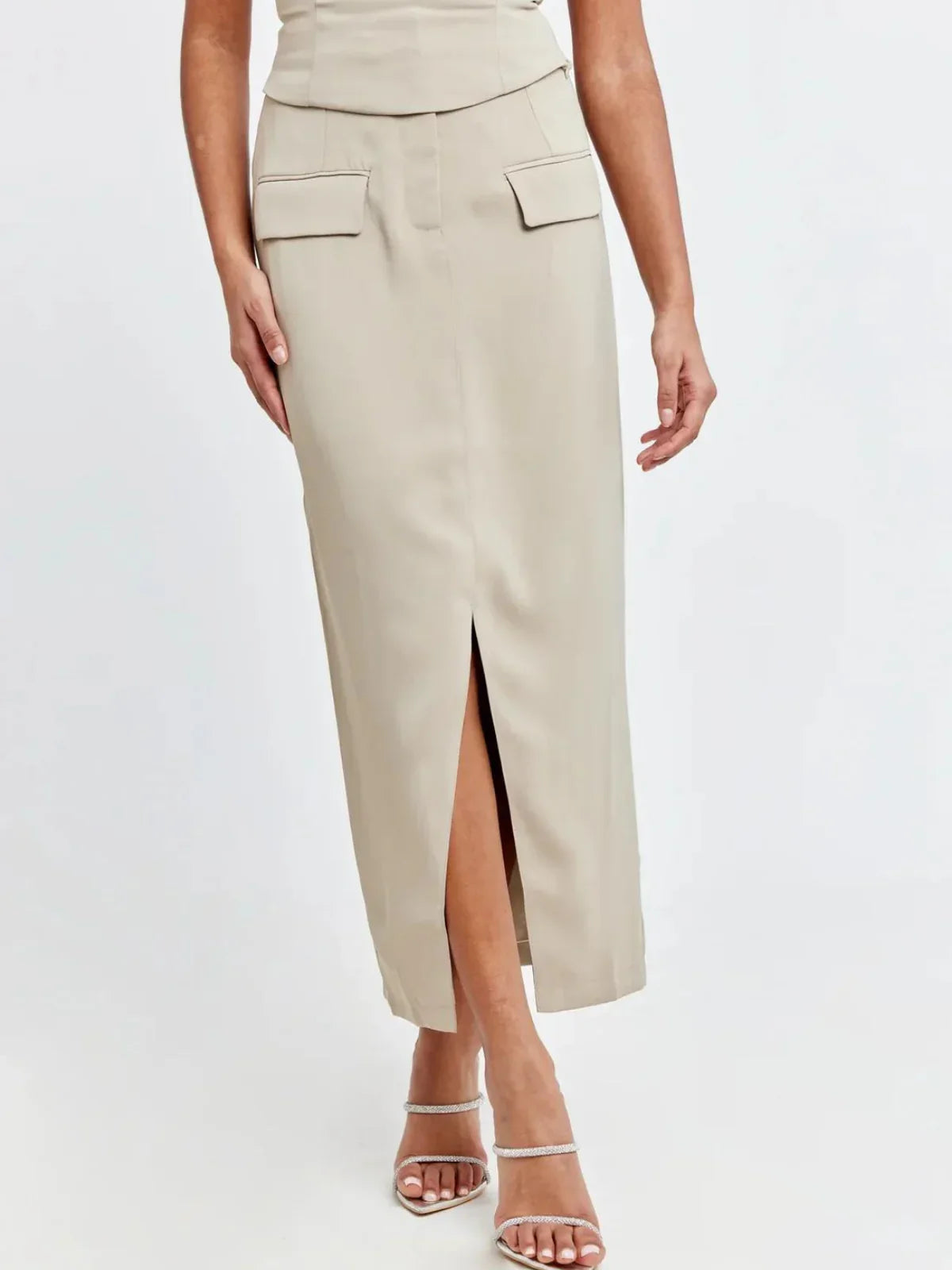Slim Fit Vest & Skirt Matching Suit