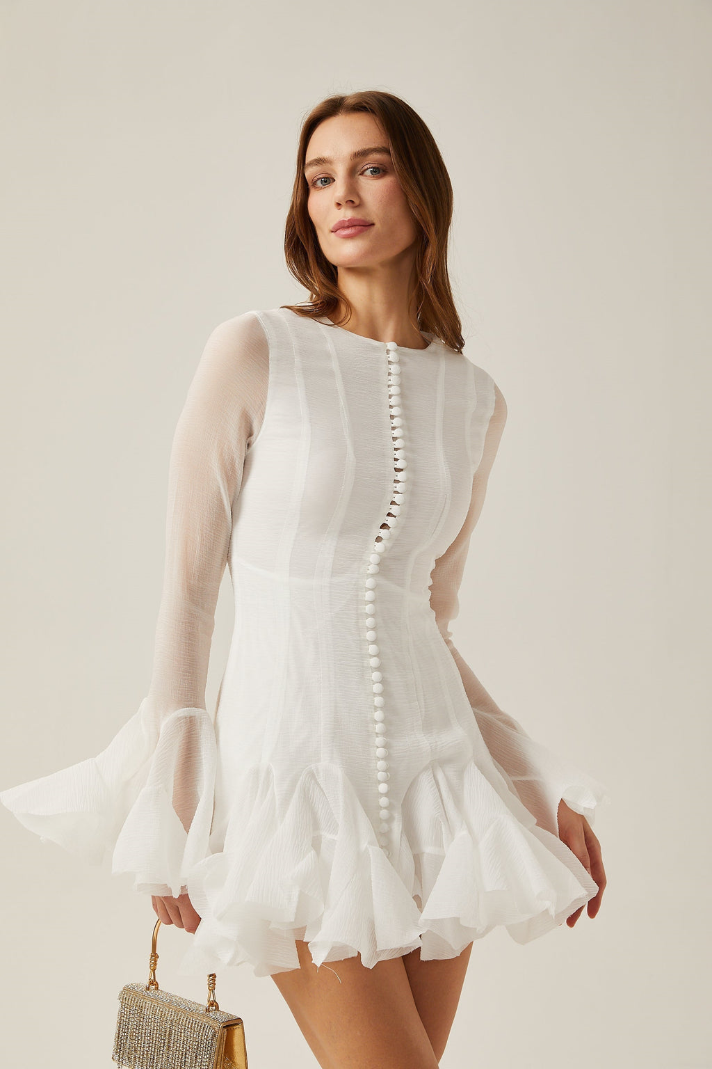 فستان قصير ليلى ياري شفاف موسع