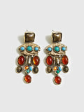 Boho Chic Colorful Gemstones Pendant Earrings