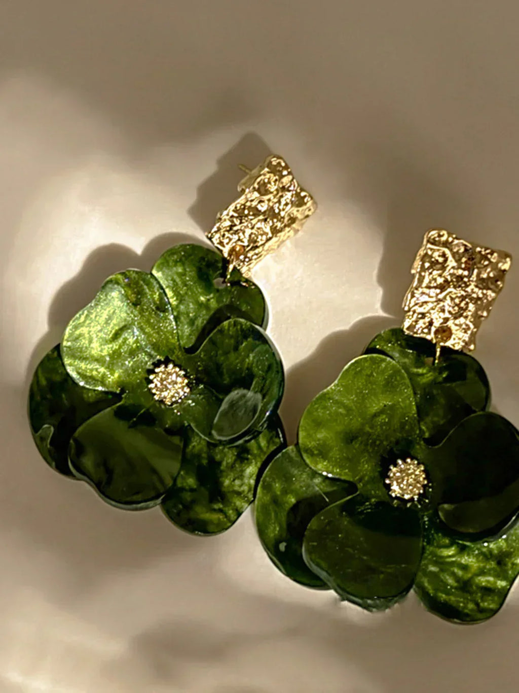 Golden Floral Dangle Earrings