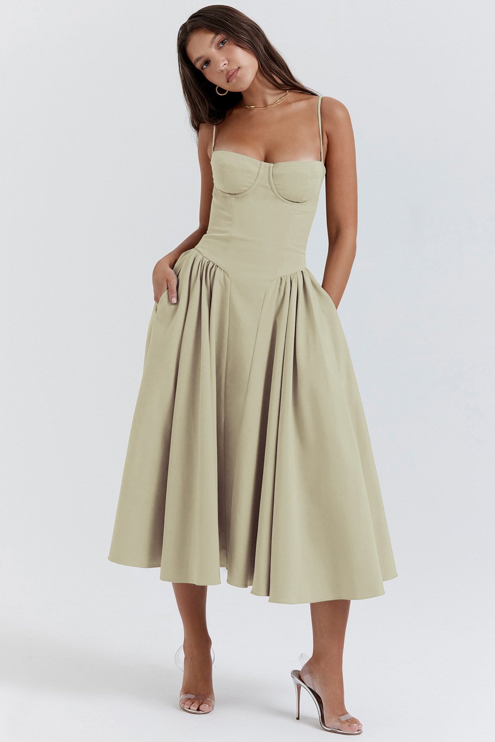 فستان ميدي كورسيه مقاس مضبوط