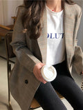 Effortless Style Collar Plaid Blazer