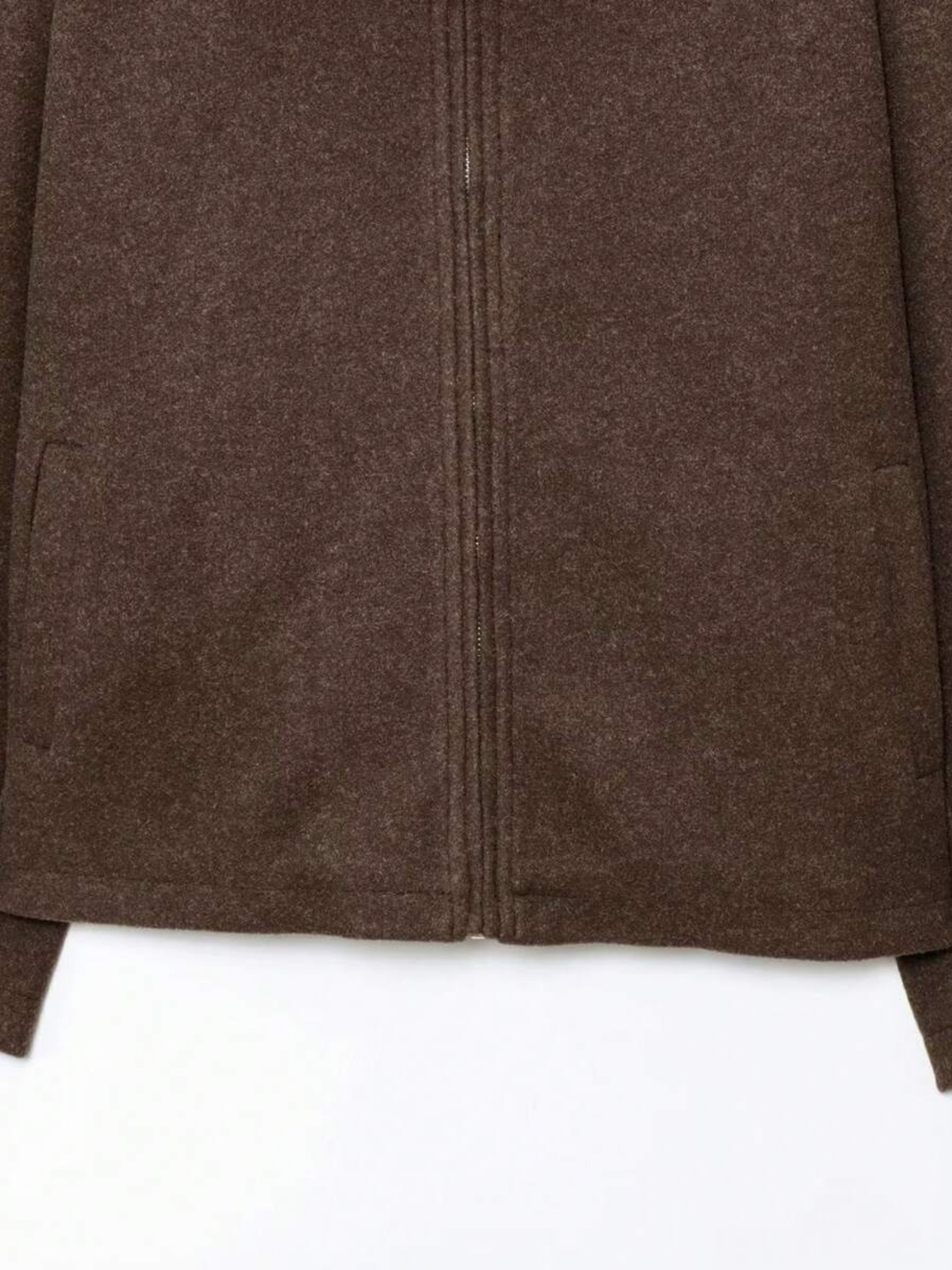 Autumn Minimalist Wool Blend Zip Lapel Jacket