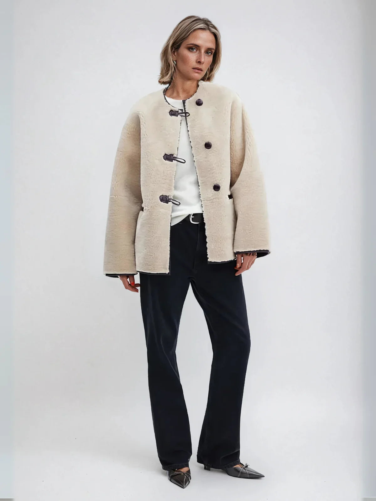 Warm Coat Single-breasted A-Line Coat