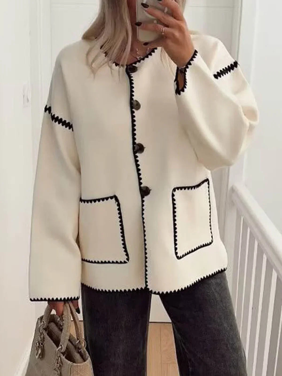 Keep the Warm Essential Contrast Trim Coat