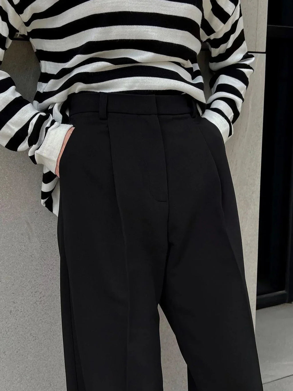Must-have High-Waist Wide Leg Black Pants