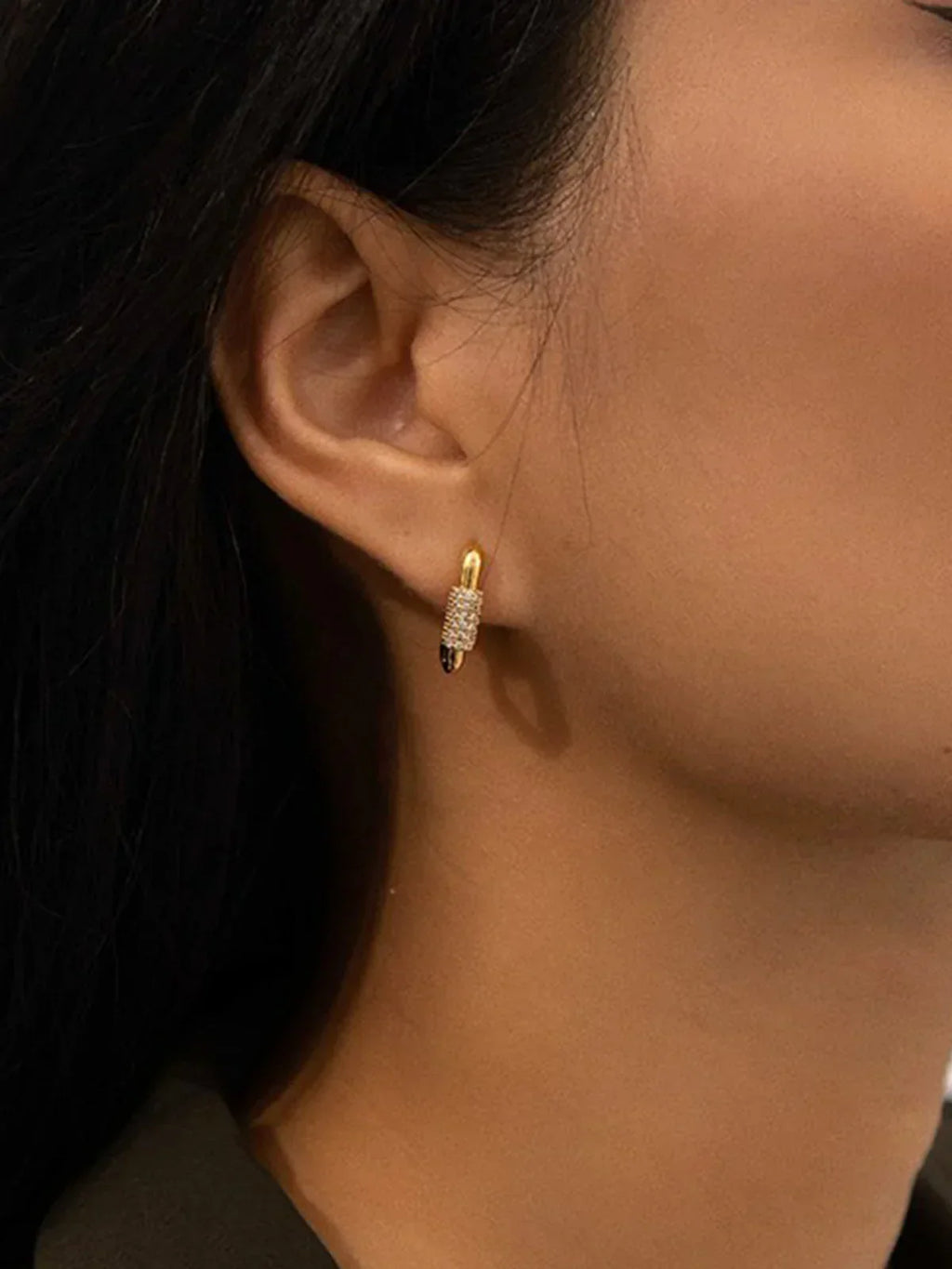 Square Chubby Diamond Earrings