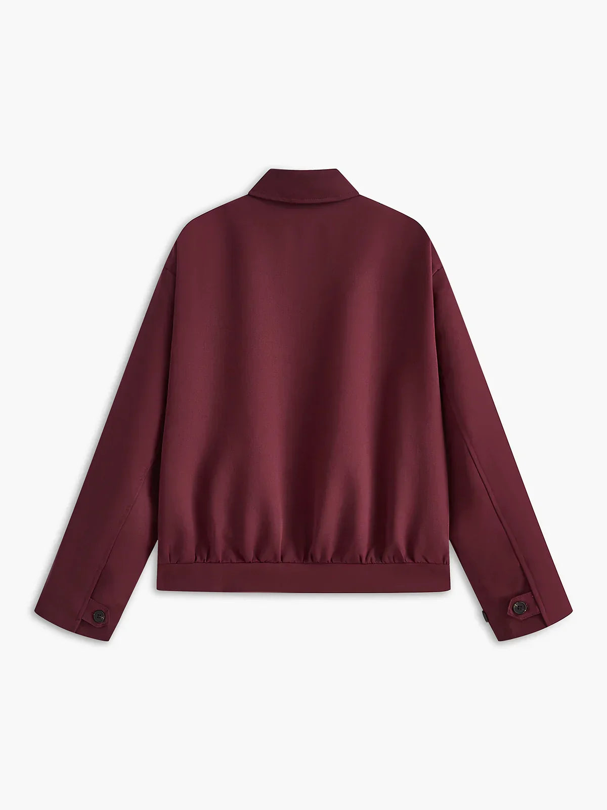 Vintage Lapel Zipper Burgundy Jacket