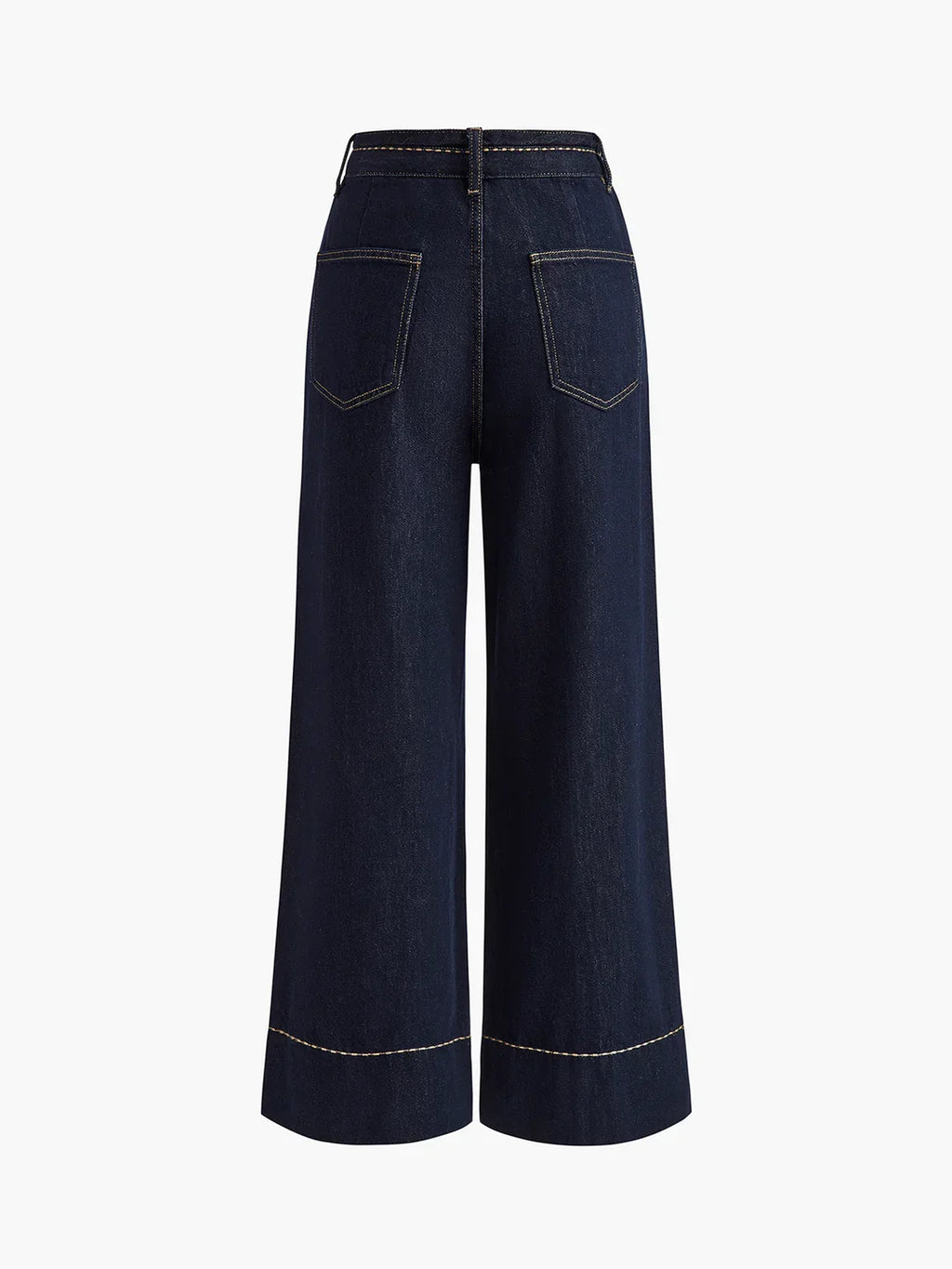 Elegant Style Wide Leg Denim Jeans
