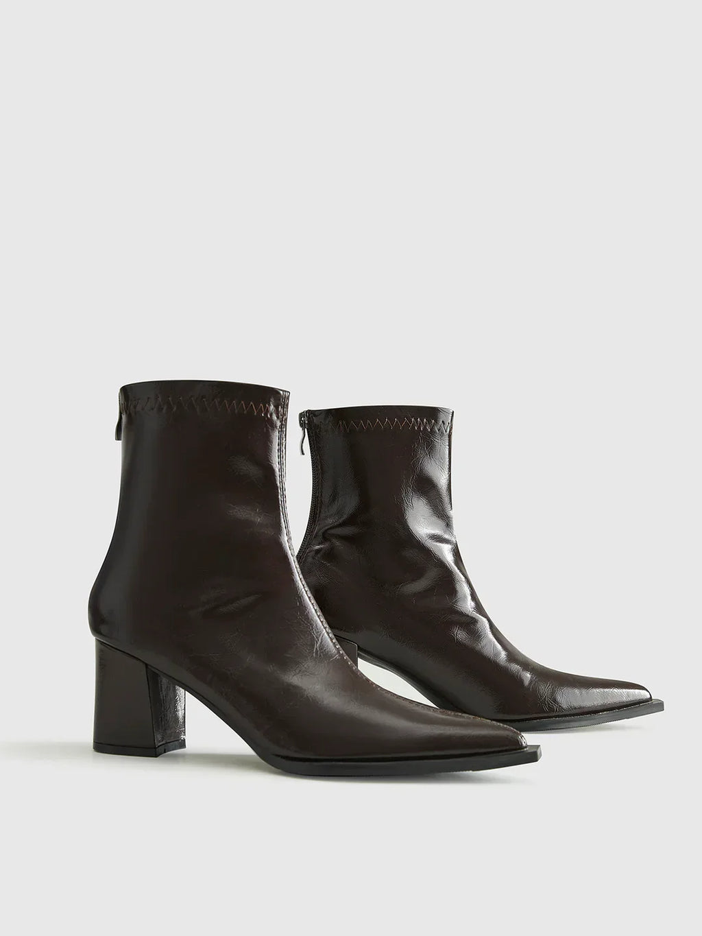 Thick Heel Zipper Ankle Boots