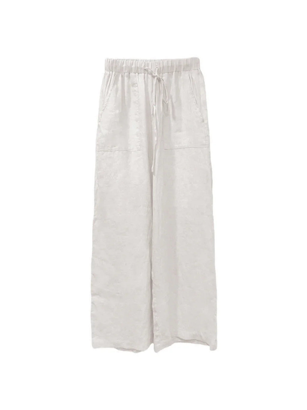 Linen High Waist Straight-Leg Pants