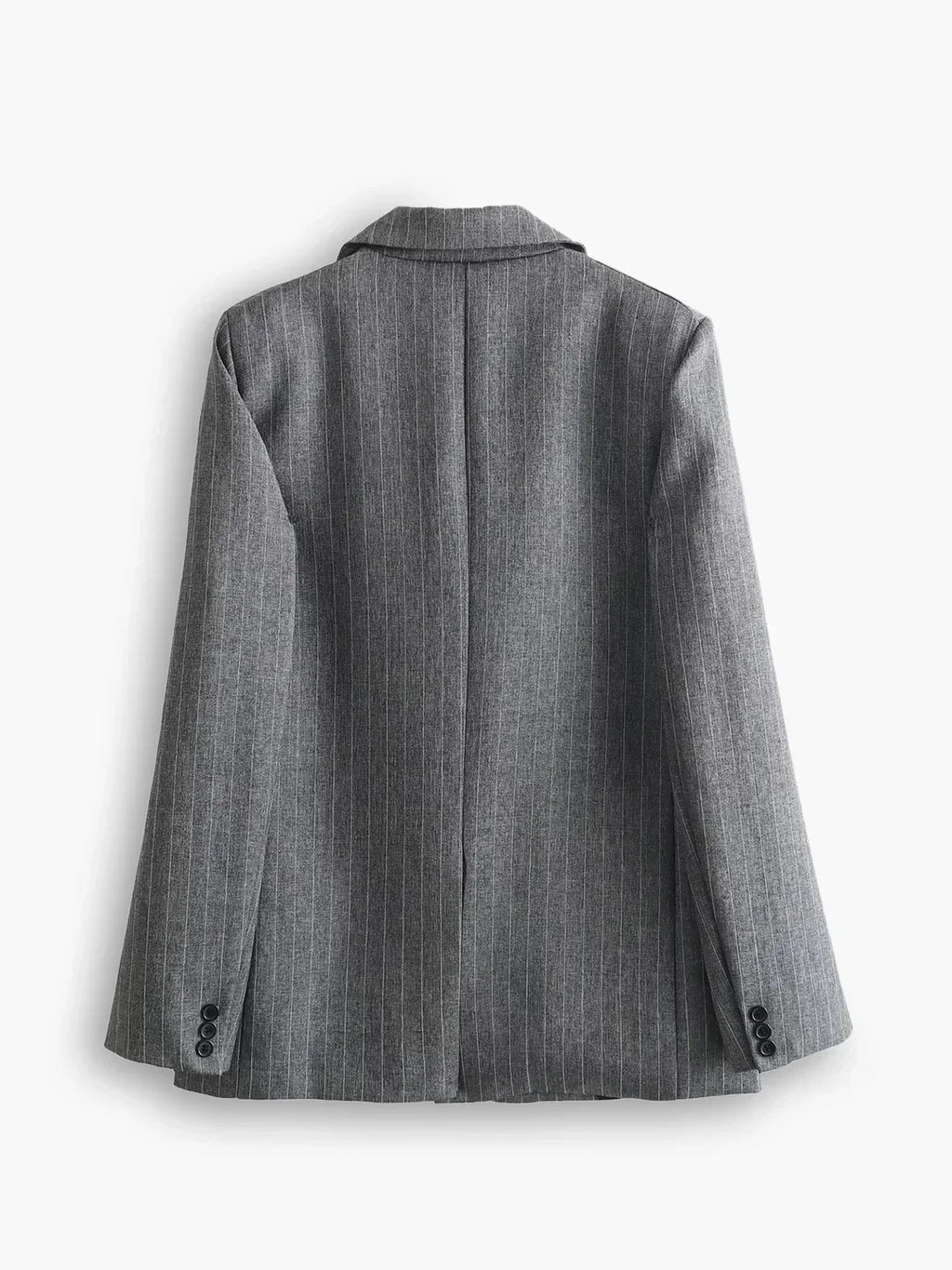 Wool Blend Oversized Pinstripe Lapel Blazer