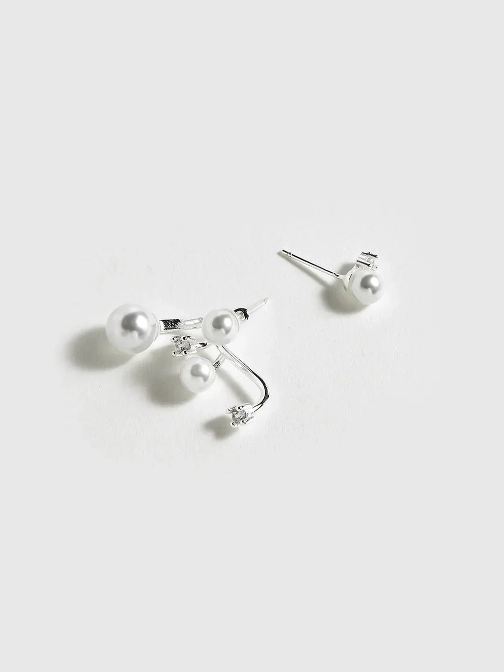 Modern Pearl Rhinestone Drop Earrings