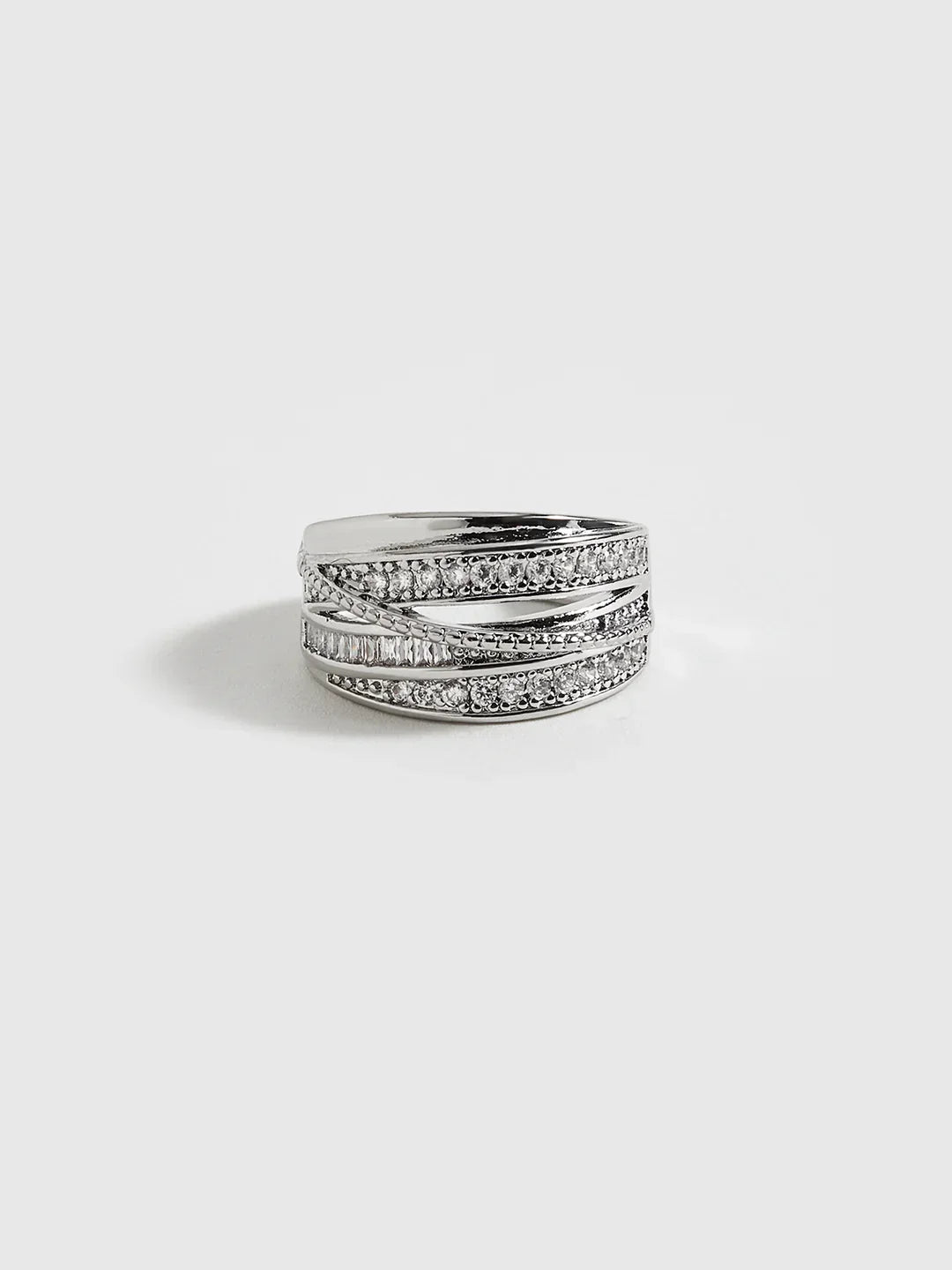 Radiant Layers Adjustable Rhinestone Ring