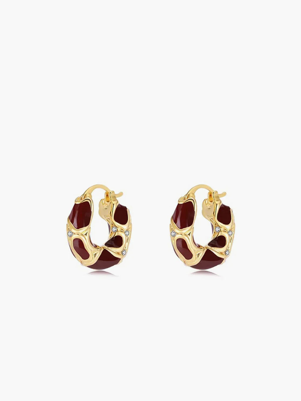 Chunky Golden Frame Hoop Earrings